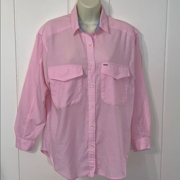 Vtg Diane Von Furstenberg pink button down… - Picture 1 of 7